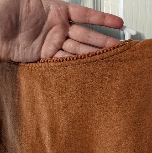 New RO & DE 100% Cotton Oversized Orange 1/4 Button Lace Detail Blouse Size XS - Picture 8 of 11